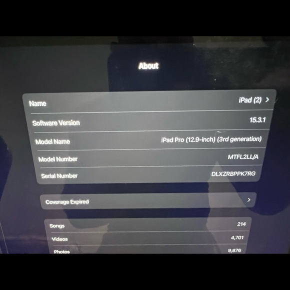 iPad Pro 12.9 (3rd generation) 256GB WIFI